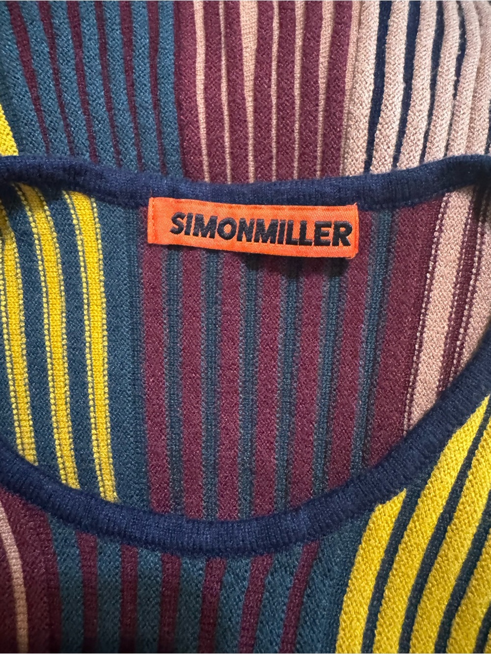 Simon Miller Celia Striped Long Sleeve Ribbed Midi Dress - Picture 9 of 11
